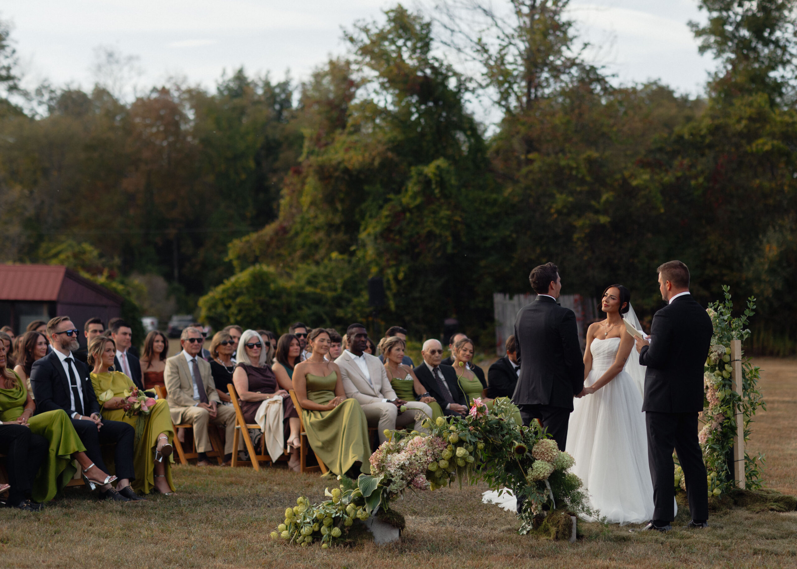 ceremony on a Vermont private estate wedding weekend